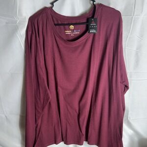Natural Uniforms Modern Fit Luxe Stretch Size 3xl Long Sleeve Burgandy Shirt